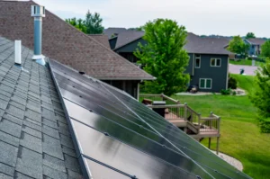 solar panels on the roof