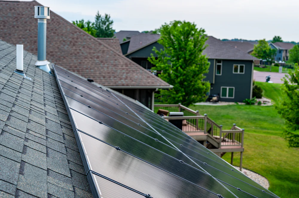 solar panels on the roof