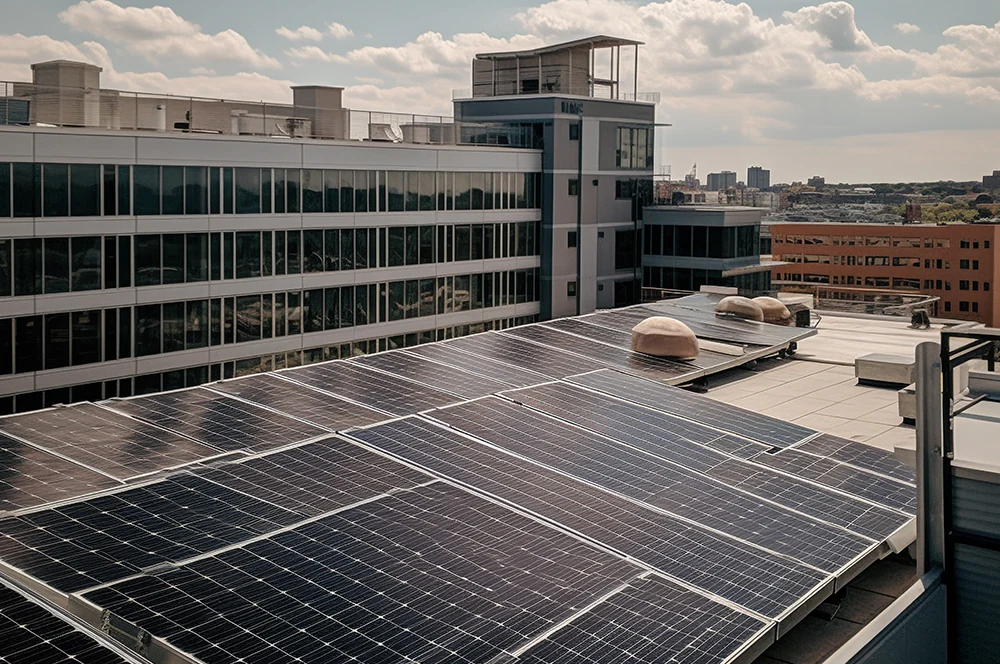 solar power stations on roofs