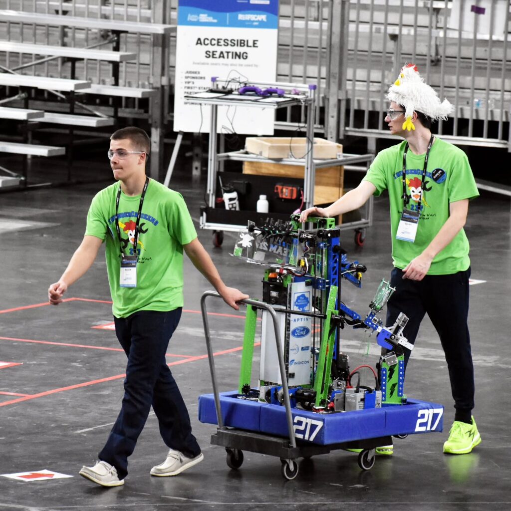 Thunderchickens guys pushing their robot
