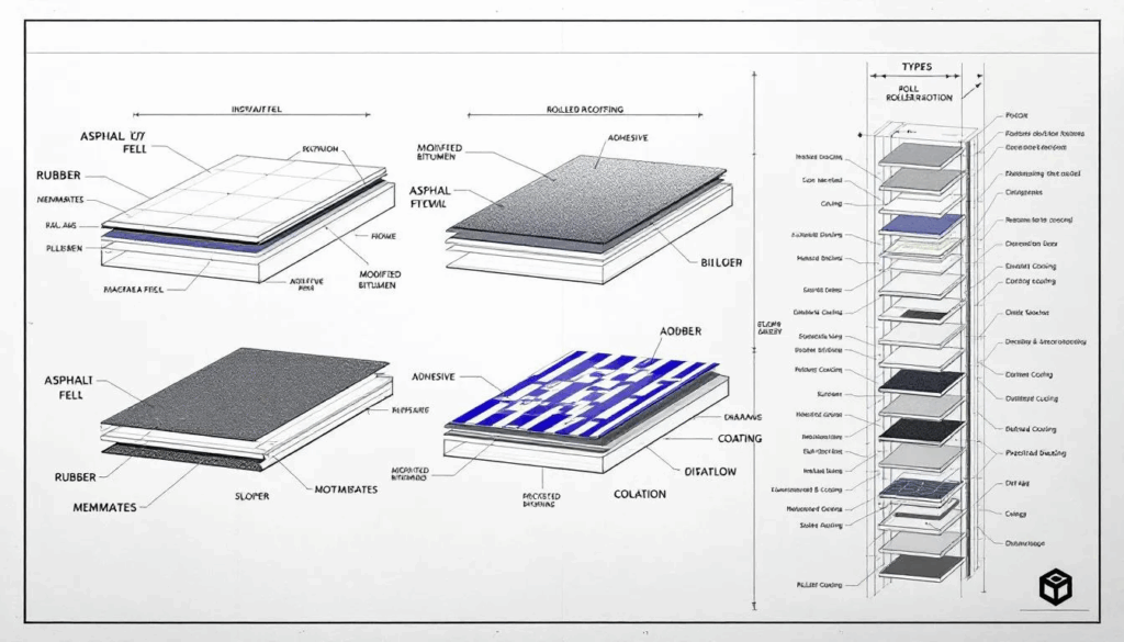 layers of rolled roofing